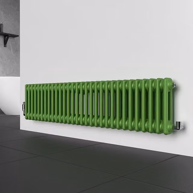 Lux Heat Horizontal Column Radiator in Green, W: 30 cm, H: 137 cm