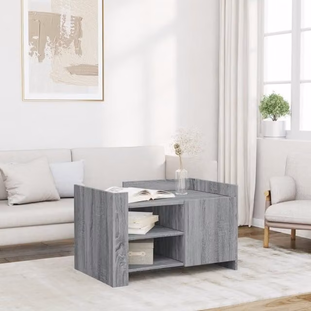 Berkfield Home Grey Sonoma Coffee Table in Engineered Wood W/D/H: 80 x 50 x 50 cm – 1