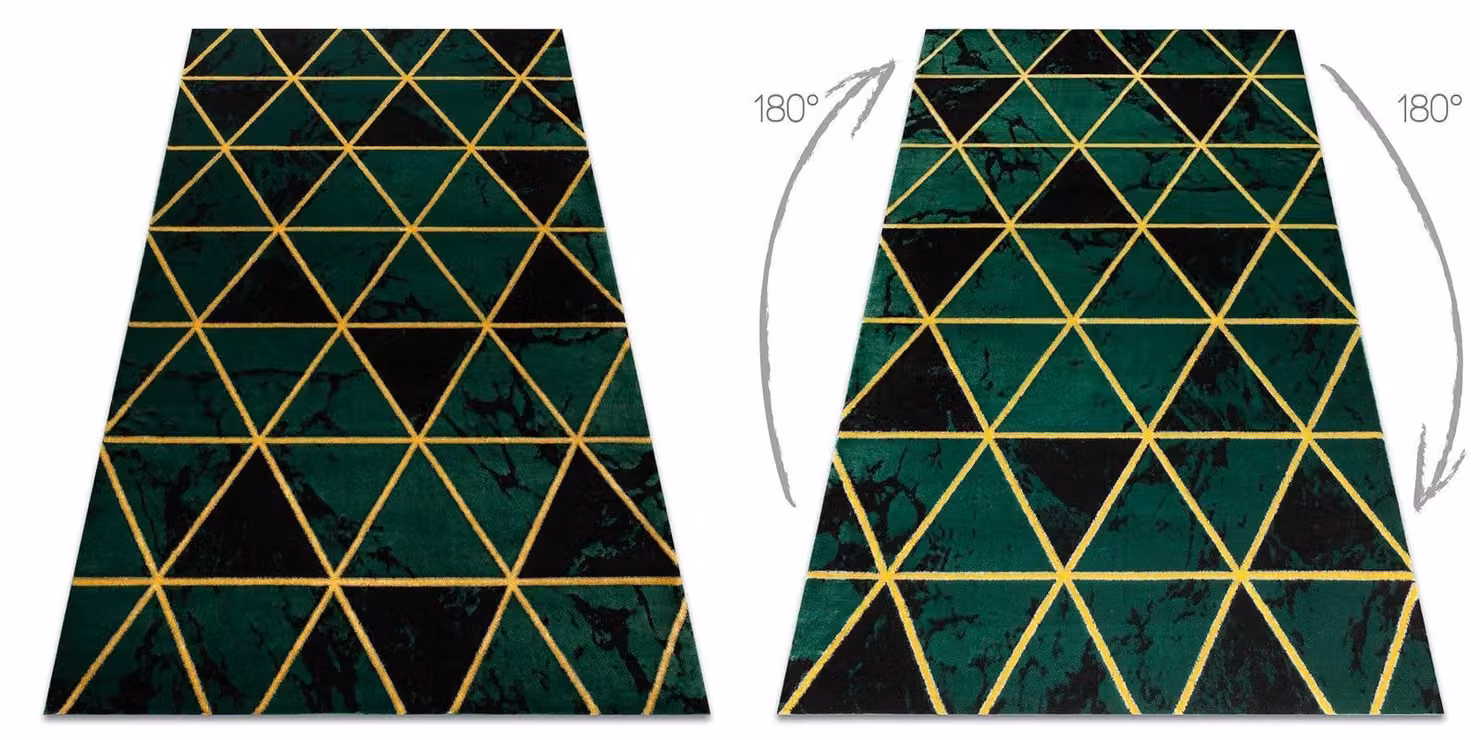 RugsX Emerald Green Geometric Glamour Rug, W: 180 cm, D: 270 cm – 2