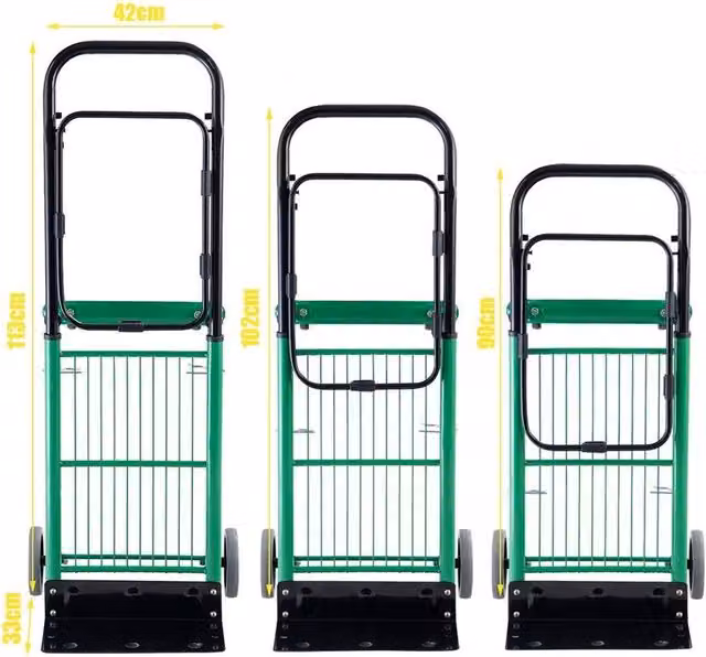 NESTLUNE Folding Convertible Platform Hand Truck in Green