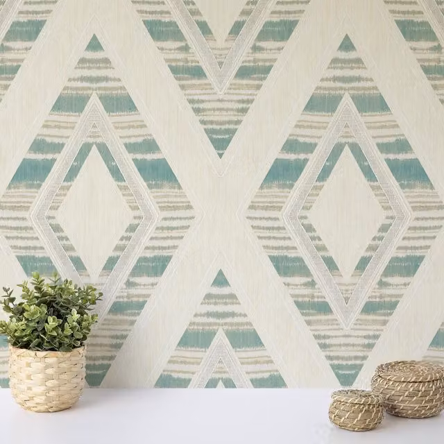Wallquest Geometric Abstract Modern Petrol Wallpaper