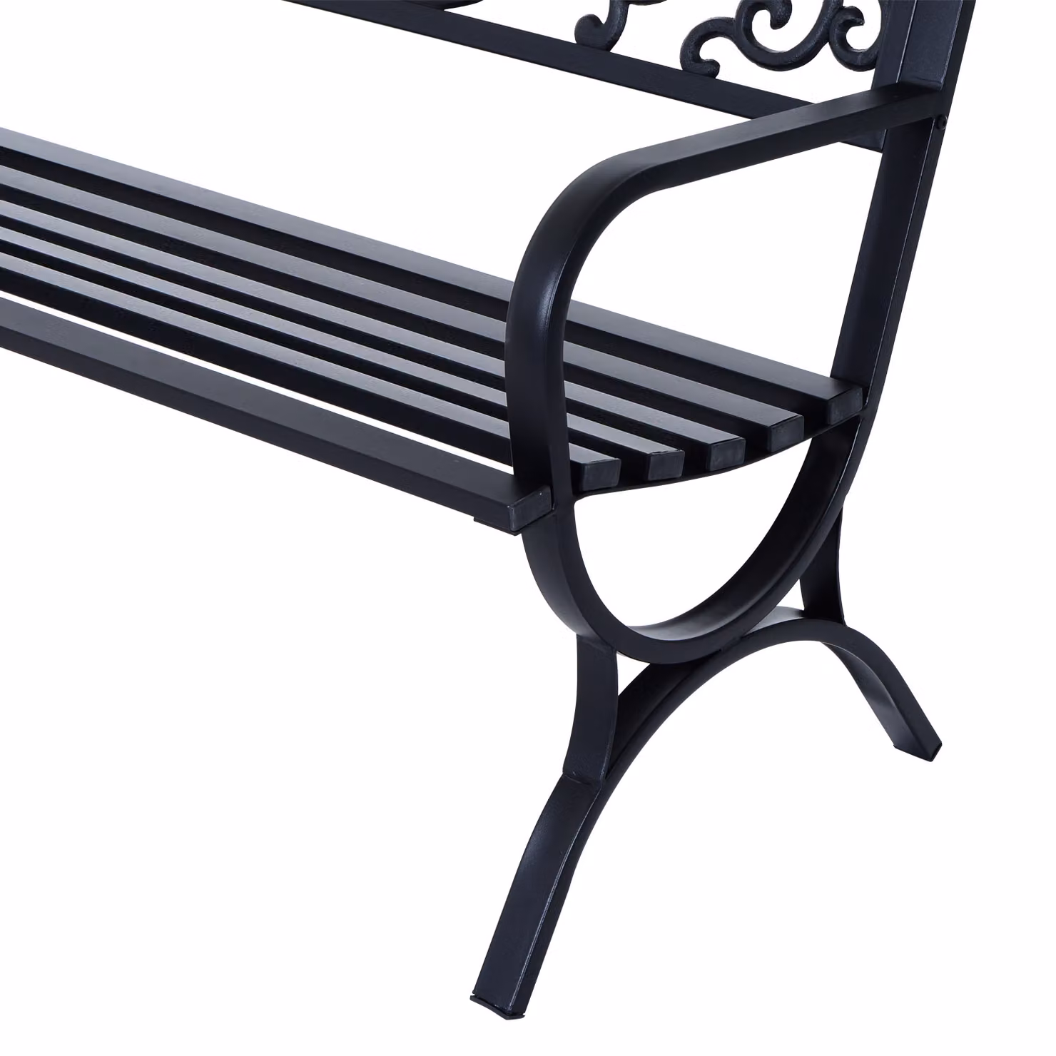 Outsunny 2-Seater Metal Garden Bench in Black – 7