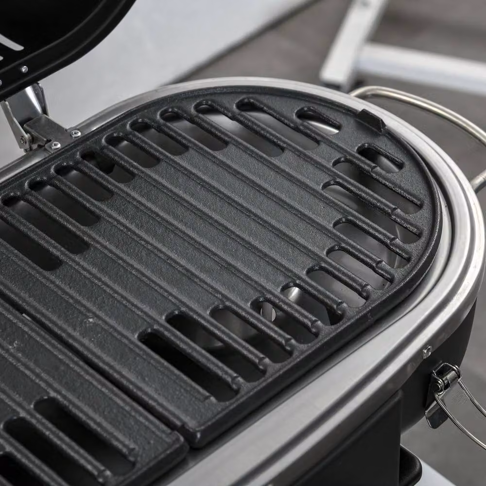 Rolipo Black Foldable 2 Burner Tabletop Gas BBQ Grill with Thermometer and Piezo Ignition – 8