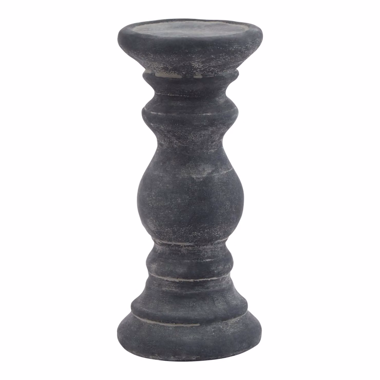 Hill Interiors Amalfi Ceramic Column Taper Candle Holder in Grey – 2