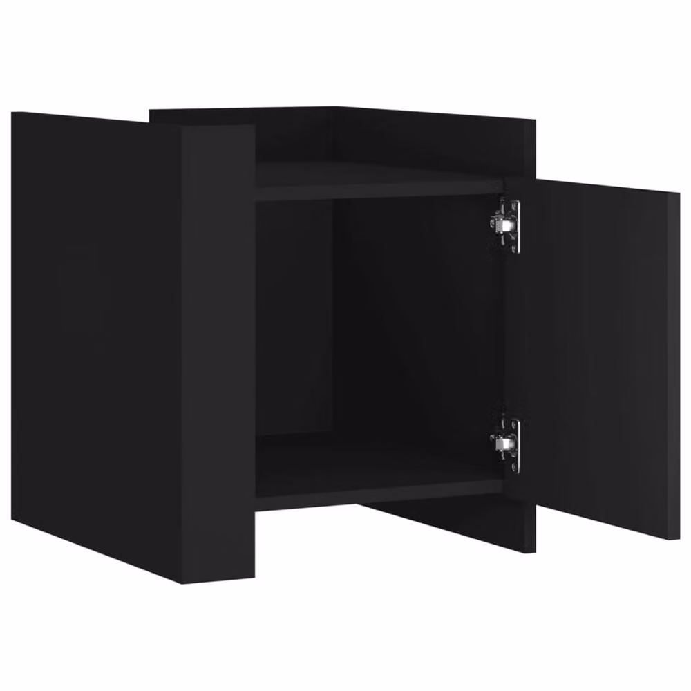 Berkfield Home Black Bedside Cabinet in Engineered Wood W/D/H: 45 x 50 x 50 cm – 4