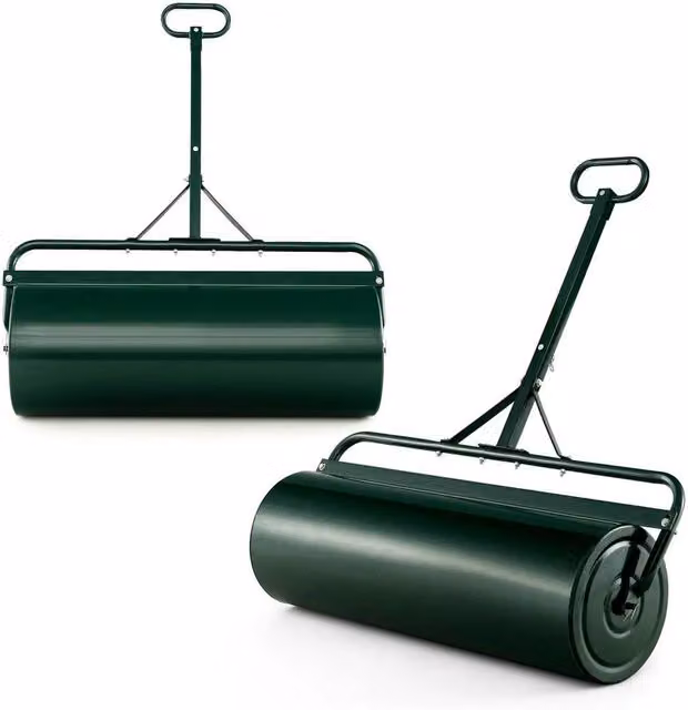 KORVIXA Metal Manual Lawn Roller and Sod Drum in Green, 1.25 kg – 1