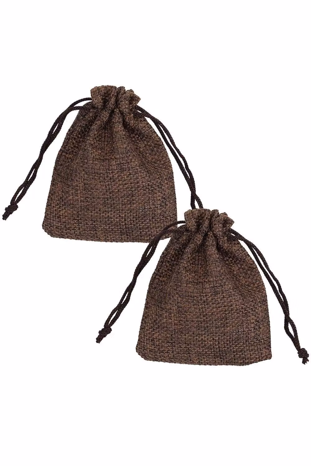 Neel Blue 10pcs Jute Burlap Drawstring Gift Bags in Khaki, W/H: 7 x 9 cm – 2