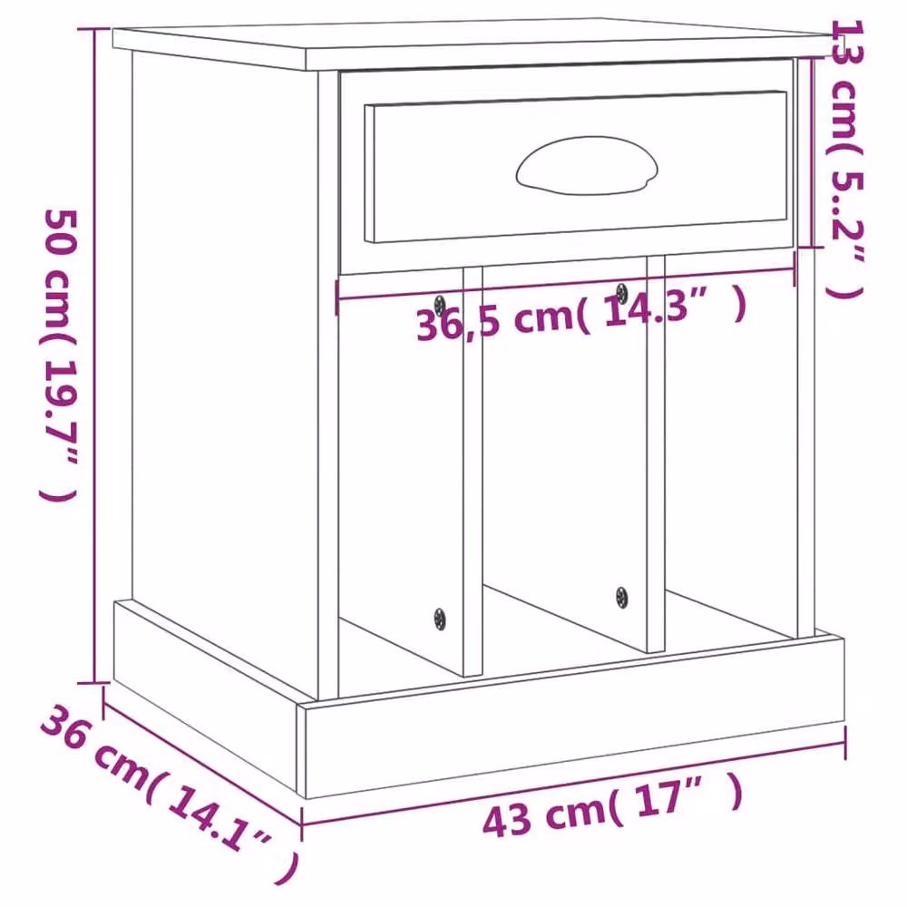 Berkfield Home Set of 2 Modern Wall Mounted Bedside Cabinets in Concrete Grey, W/D/H: 43 x 36 x 50 cm – 4