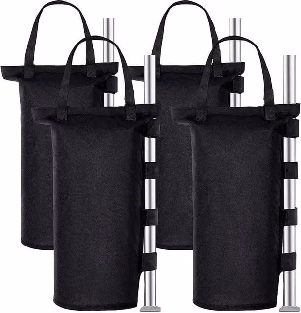 NESTLUNE 4 Pack Tent Foot Weight Sand Bags for Marquee Legs, Black, W/D/H: 100 x 100 x 46.5 cm – 1