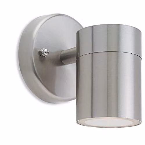 Netlighting Fusion Single Wall Light in Grey Stainless Steel, IP44, GU10