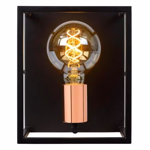 Lucide Arthur Dimmable Modern Wall Light in Black and Copper with E27 Bulb Holder – 3