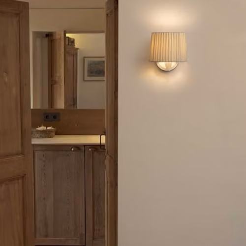 Netlighting Samba Modern Wall Light with Fabric Shade in White and Beige, E27 – 2