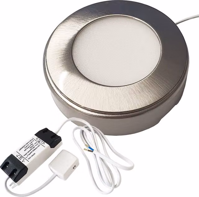 Loops Round LED Under Cabinet Kitchen Light and Driver Kit in Silver