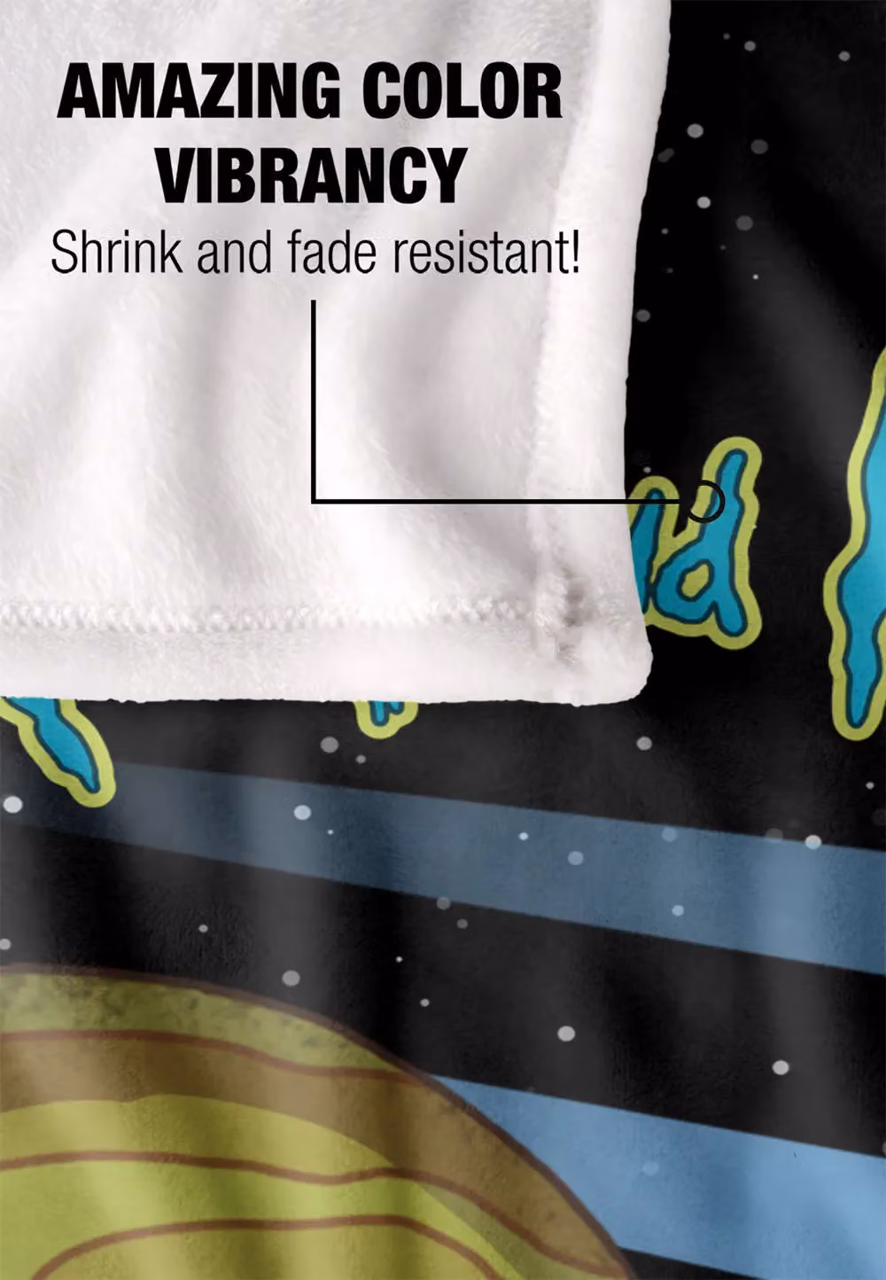 Rick & Morty In Space Silky Touch Super Soft Throw Blanket, White and Multicolour, W: 152 cm, D: 127 cm – 3