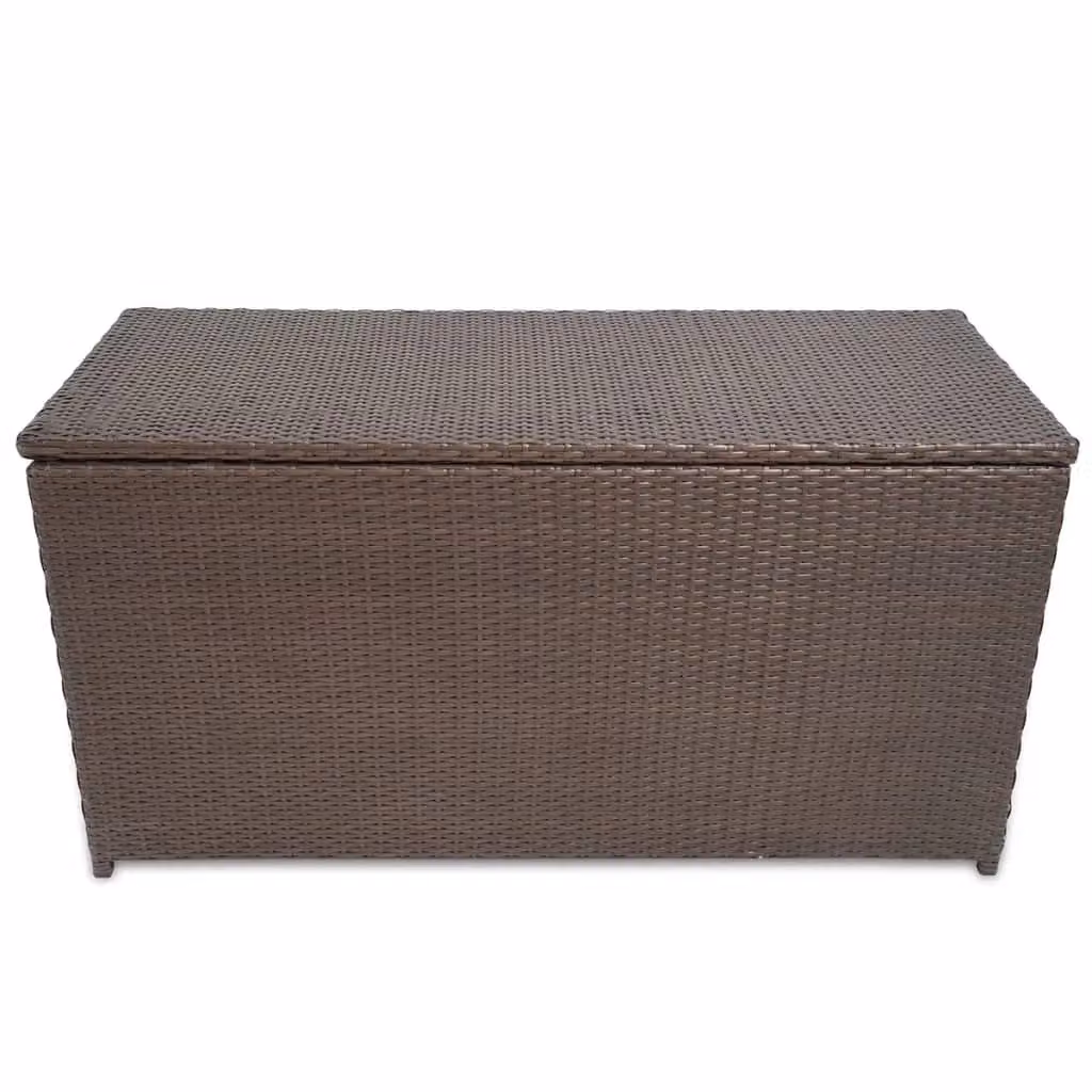 Berkfield Home Garden Brown Poly Rattan Storage Box W/D/H: 120 x 50 x 60 cm – 2