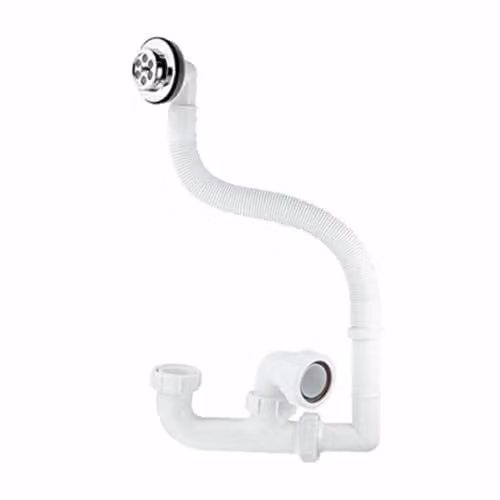 McAlpine FSK10 White Plastic Bath Trap Kit with Flexible Anti-Siphon Overflow – 3