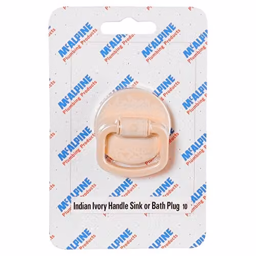 McAlpine CARD-10 Indian Ivory Handle Sink or Bath Plug in Beige Plastic