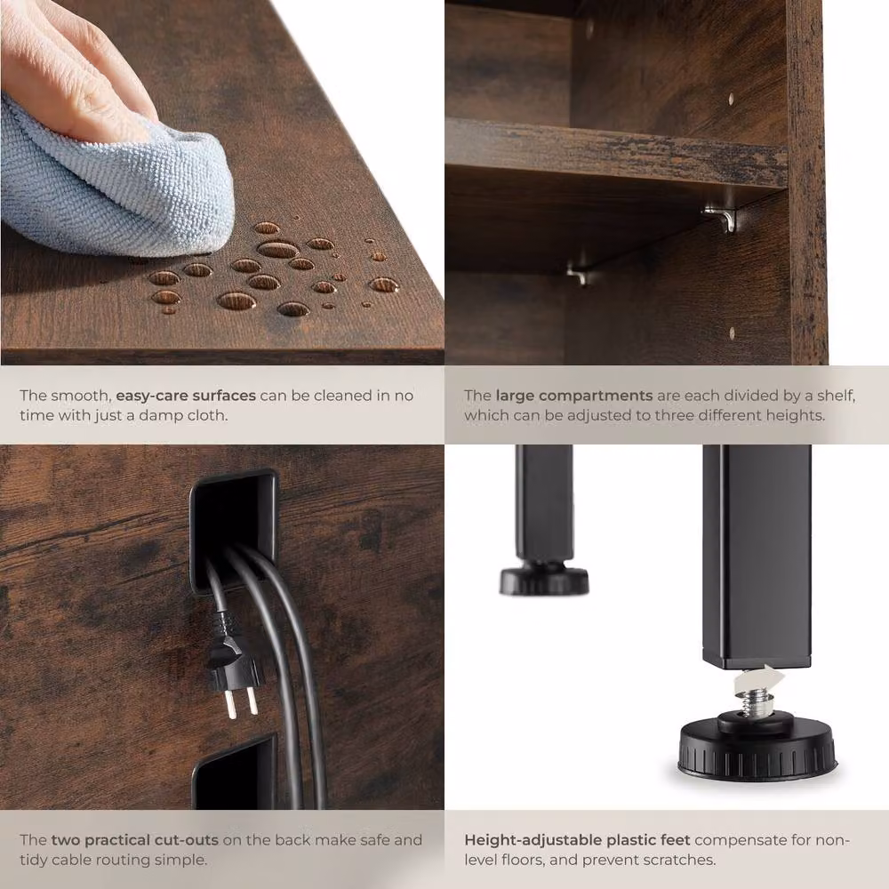 tectake Navan TV Stand in Brown and Black – 5