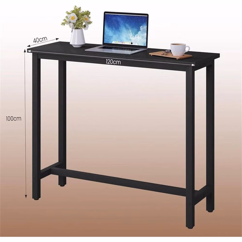 Nordara Black Kitchen Bar Table and Counter Dining Table with Metal Legs – 2