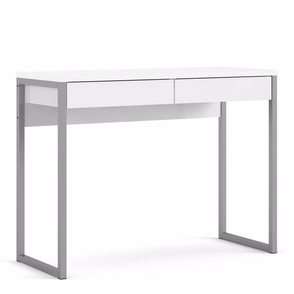 Wyld Haus Billabong White Gloss Modern Writing Desk with Single Pedestal – 2