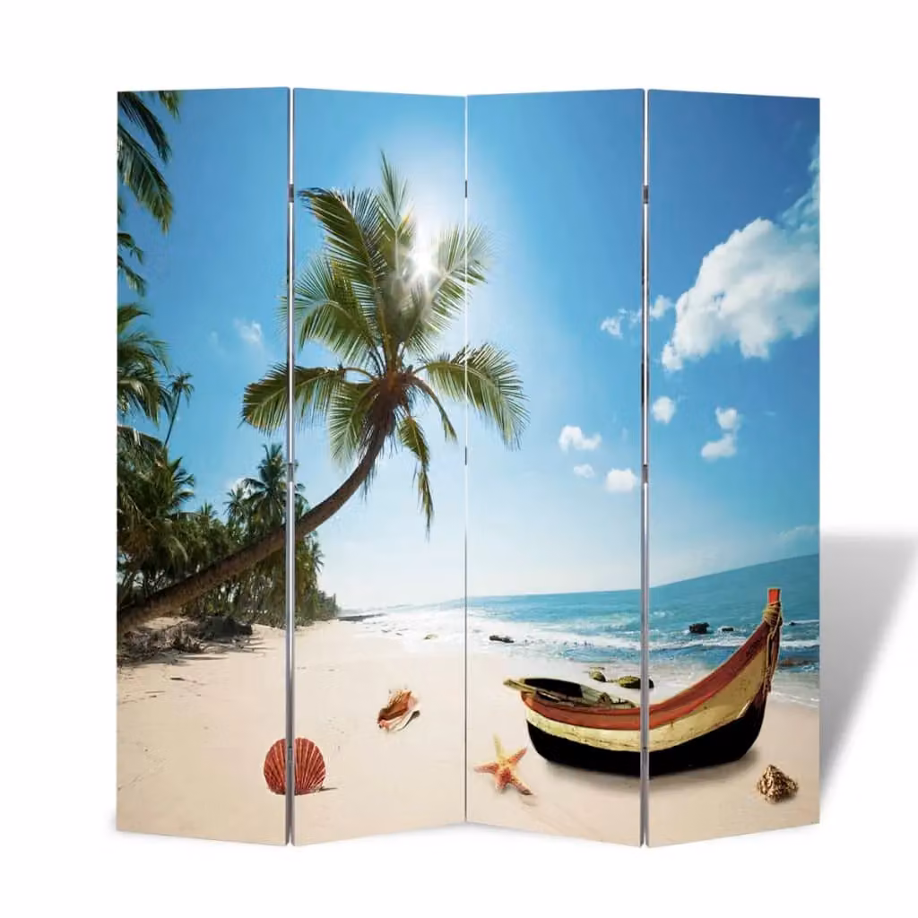 Berkfield Home Folding Room Divider, Maritime Beach, Multicolour, W: 160 cm, H: 170 cm – 2