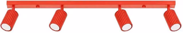 Sollux Lighting minimalist 4-light ceiling lamp in red, W/D/H: 81 x 16.5 x 6.5 cm