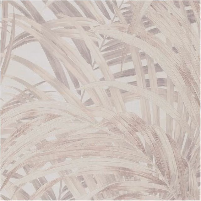 Boutique Congo Pebble Botanical Vinyl Wallpaper in Beige and Grey, Width: 52 cm