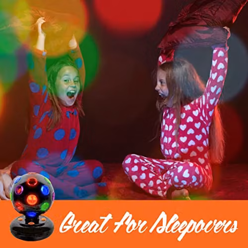 Global Gizmos 45860 Battery Operated Rotating LED Disco Ball with Multi-Coloured Lights, Black – 5