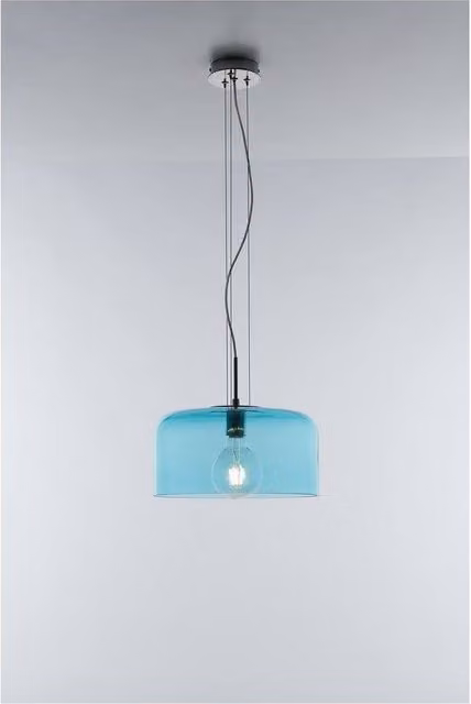 Netlighting Gibus Blue Glass Dome Pendant Ceiling Light with E27 Fitting