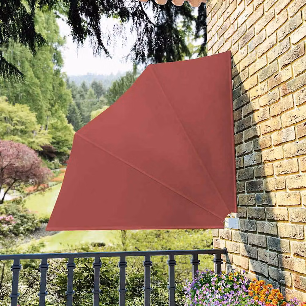 Berkfield Home Collapsible Balcony Side Awning in Orange, W/D/H: 140 x 140 x 140 cm – 2