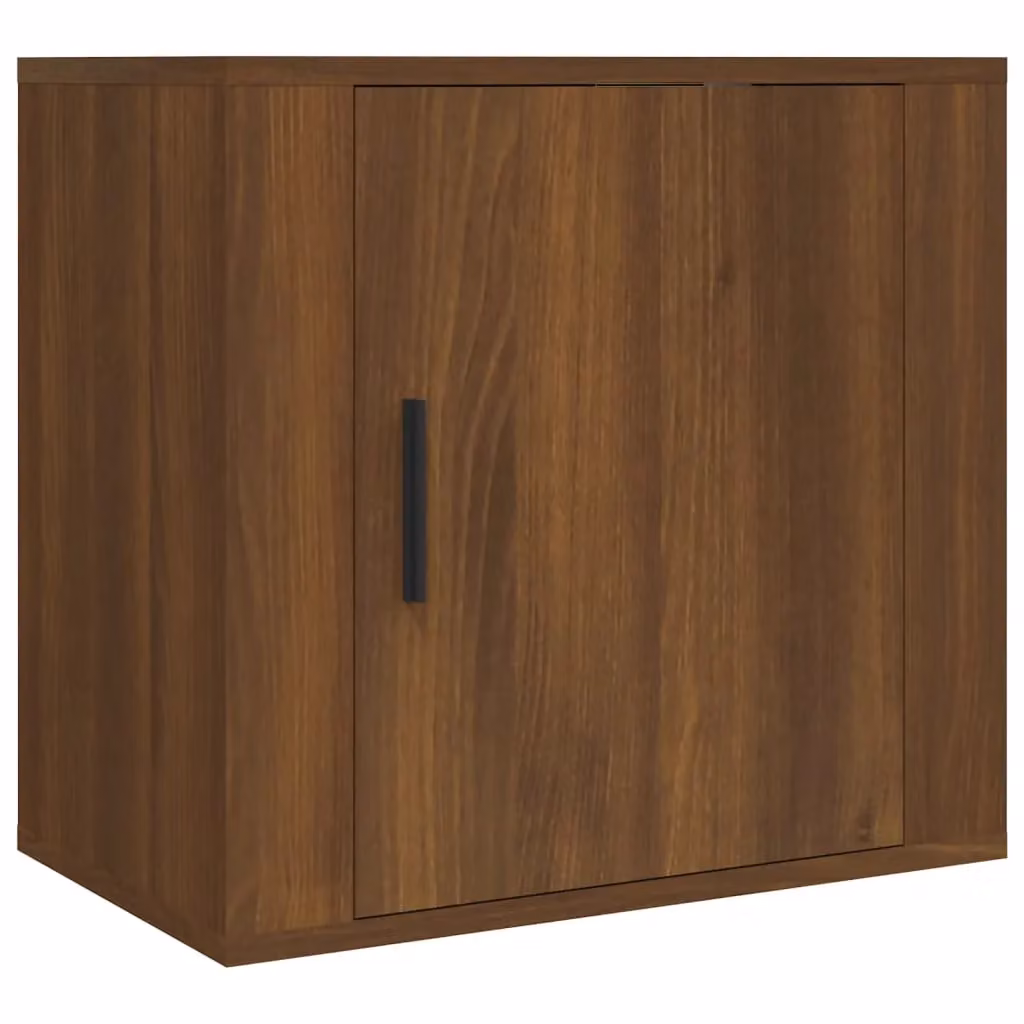Berkfield Home Wall-mounted Bedside Cabinet in Brown Oak, W: 50 cm, D: 30 cm, H: 47 cm – 2