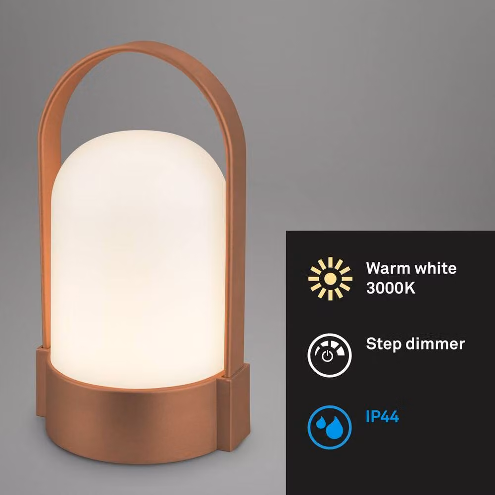 Briloner Rechargeable LED Camping Lamp in Copper with IP44 Rating and Dimmable Warm White Light – 2