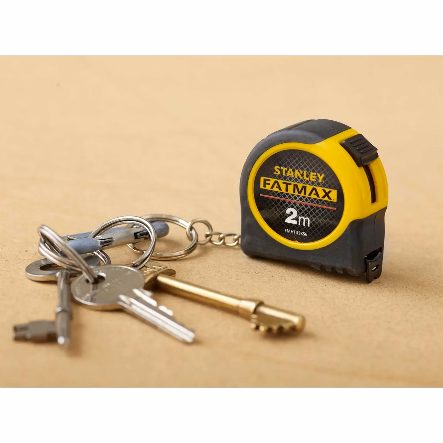 Stanley Key Ring Tape Measure, Yellow and Multicolour, 2 m – 3