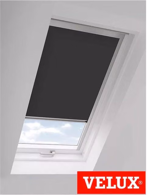 New Edge Blinds Raven Black Thermal Blackout Skylight Roller Blinds for Velux Roof Windows G Codes, W: 98 cm, H: 78 cm