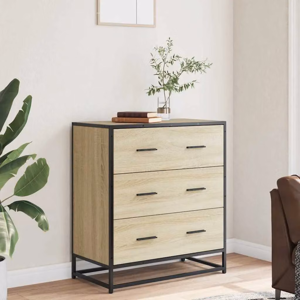 Berkfield Home Industrial Sideboard in Sonoma Oak and Brown, W/D/H: 68 x 35 x 76 cm – 2