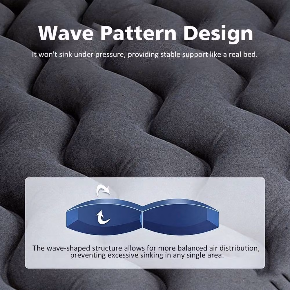 FLAVORA Inflatable Rear Seat Car Mattress in Black, Cot Size – 5