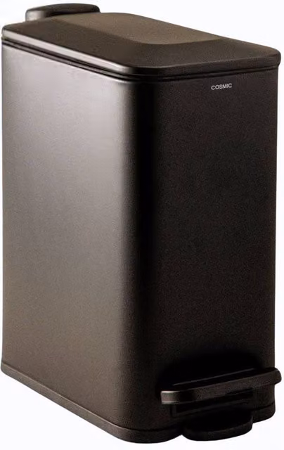 Cosmic Black Slim Pedal Bathroom Bin with Removable Inner Bucket, 5L