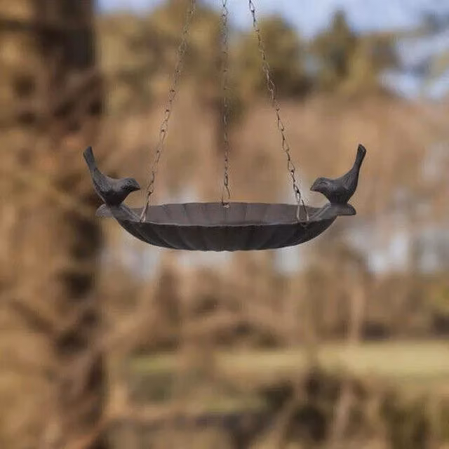 Garden Mile Cast Iron Hanging Bird Feeder in Brown