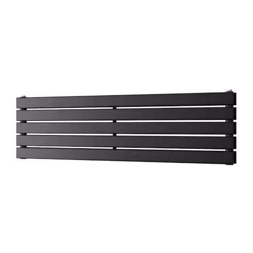 UK Radiators Typhoon Axis Black Horizontal Designer Double Panel Steel Radiator W: 120 cm, H: 34 cm – 2