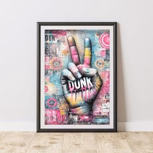 60 Second Makeover Dunk Graffiti Print Urban Street Art Paper Poster, Multicolour, A4
