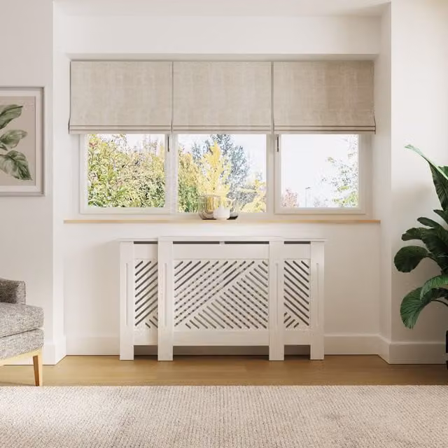GFW Kobe Chevron Adjustable Radiator Cover in Matt White – 1