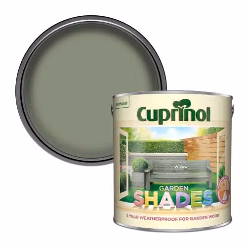 Cuprinol Garden Shades Willow Green Semi-Transparent Water-Based Wood Paint, 2.5L