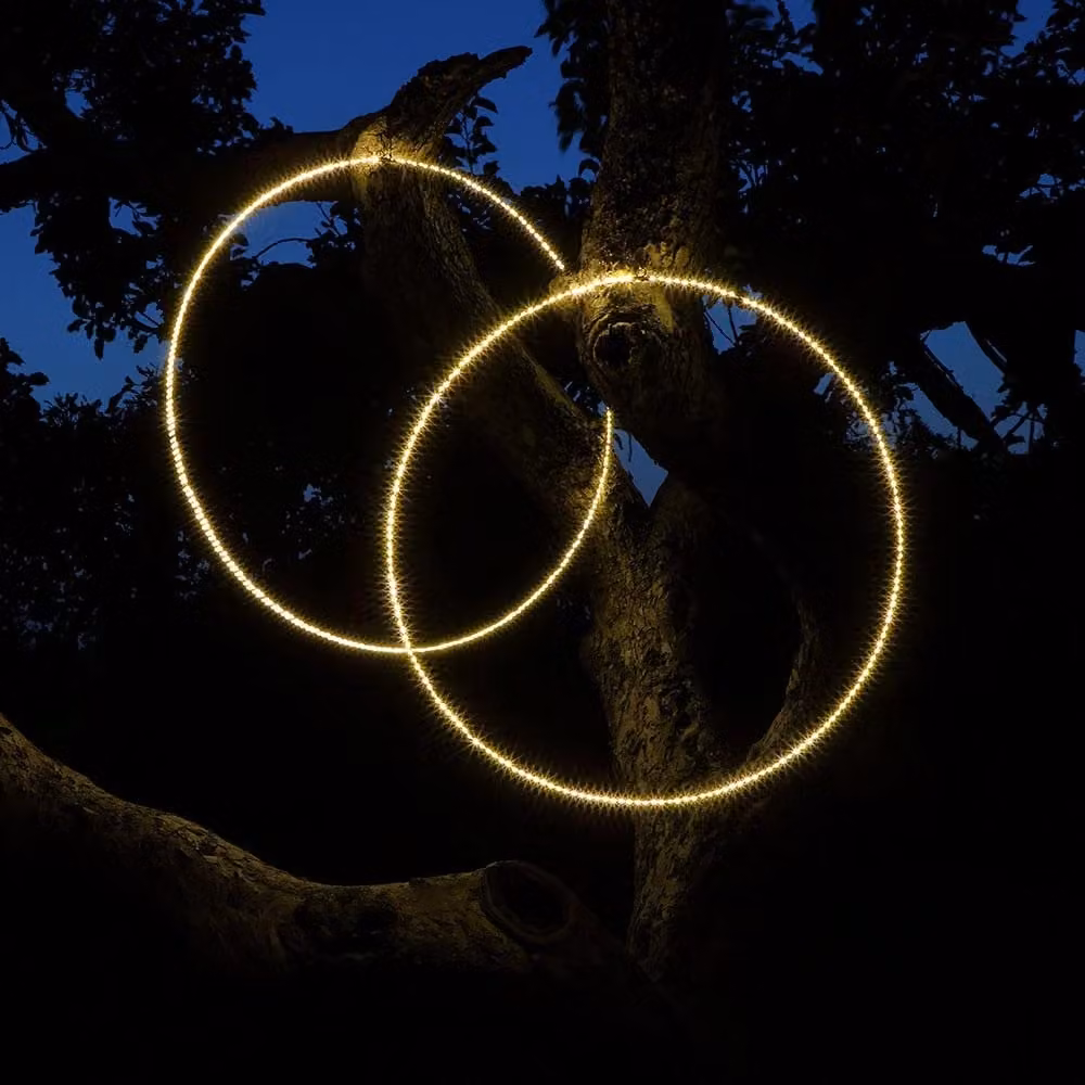 Noma Circle Ring Light in Black Metal, Diameter: 100 cm