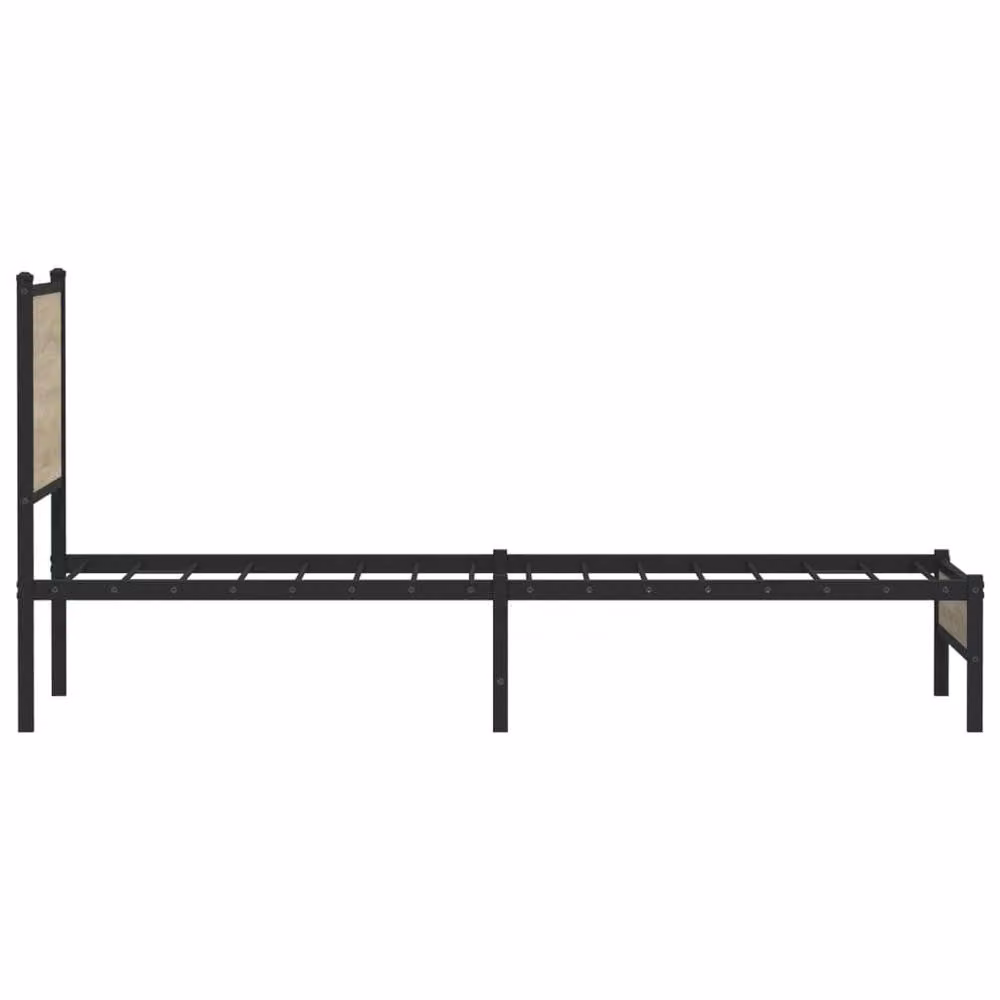 Berkfield Home Metal Bed Frame in Sonoma Oak Brown, W/D/H: 90 x 200 cm – 4