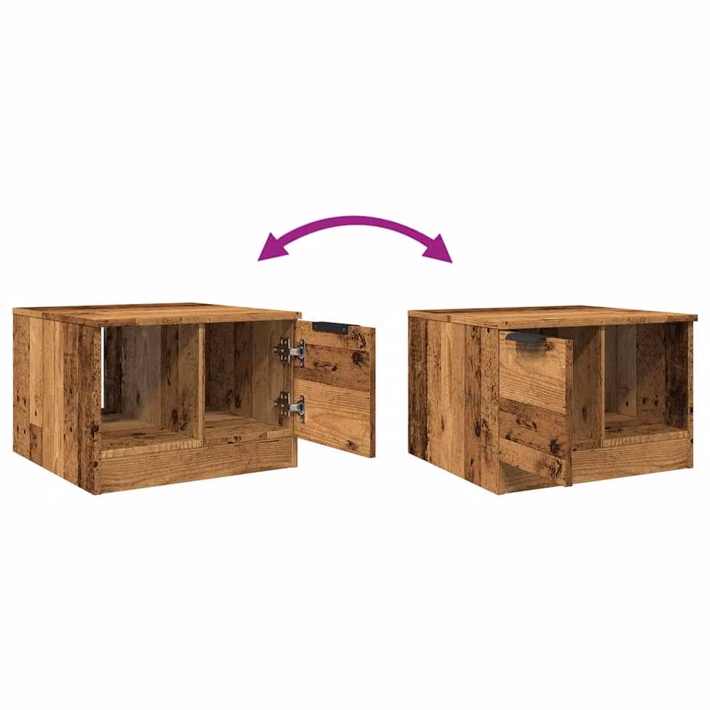 Berkfield Home Rustic Brown Square Coffee Table in Engineered Wood, W/D/H: 50 x 50 x 36 cm – 5