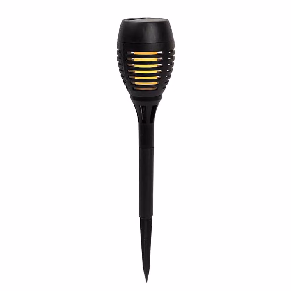 Voltico 4 Pack Solar Flickering Flame LED Garden Stake Lights in Black – 2