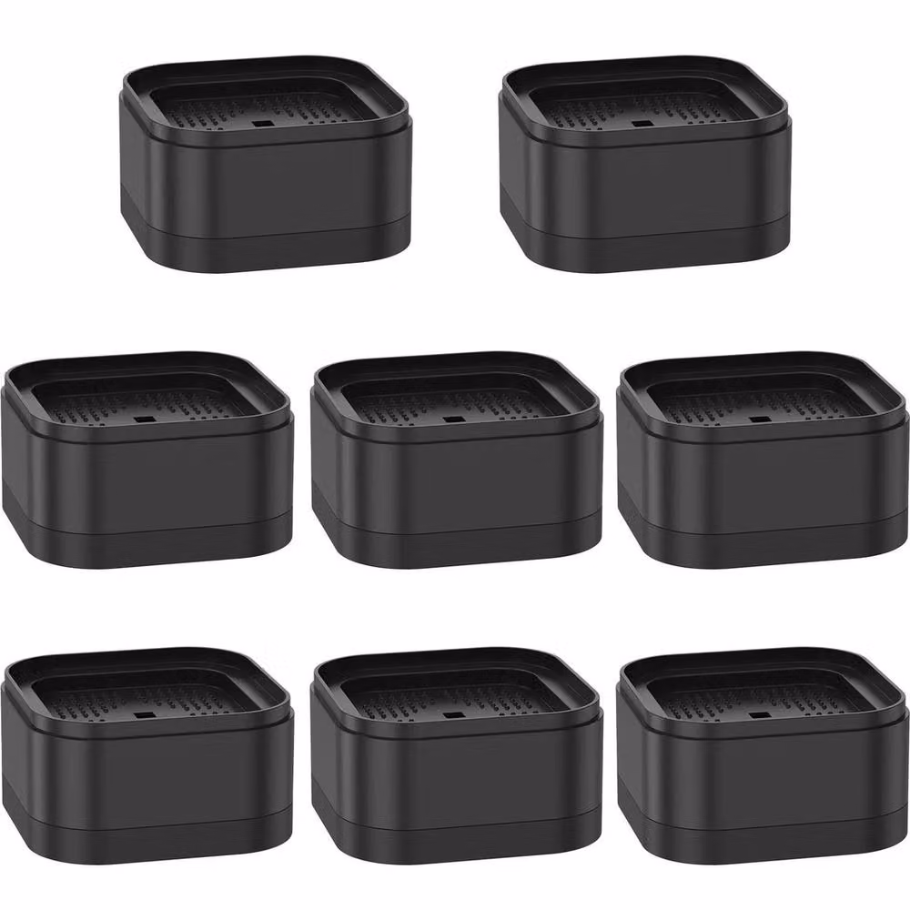 NESTLUNE 8 Pack Stackable Nonslip Bed and Table Furniture Risers, Black, W: 52 cm – 2