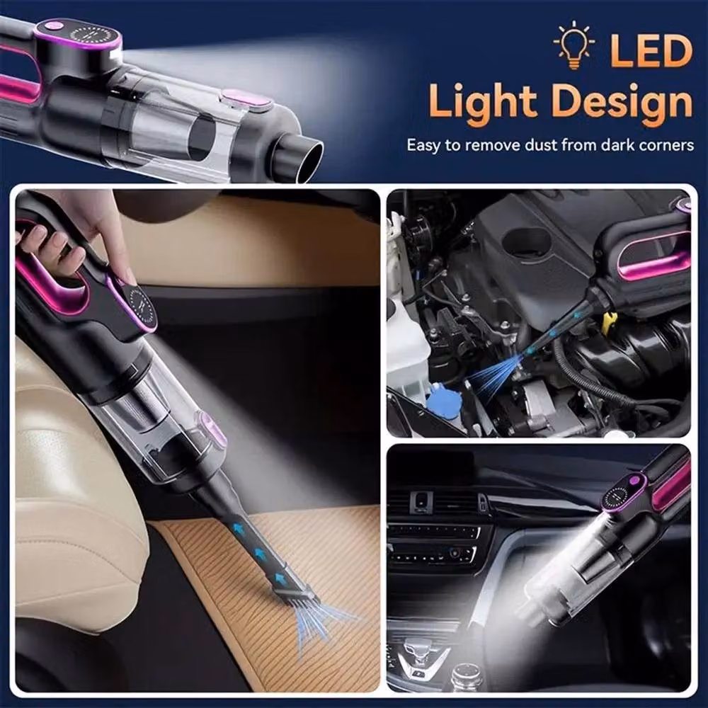 Kelvenix Cordless Handheld Rechargeable Vacuum Cleaner in Black with HEPA Filter and LED Headlight – 5