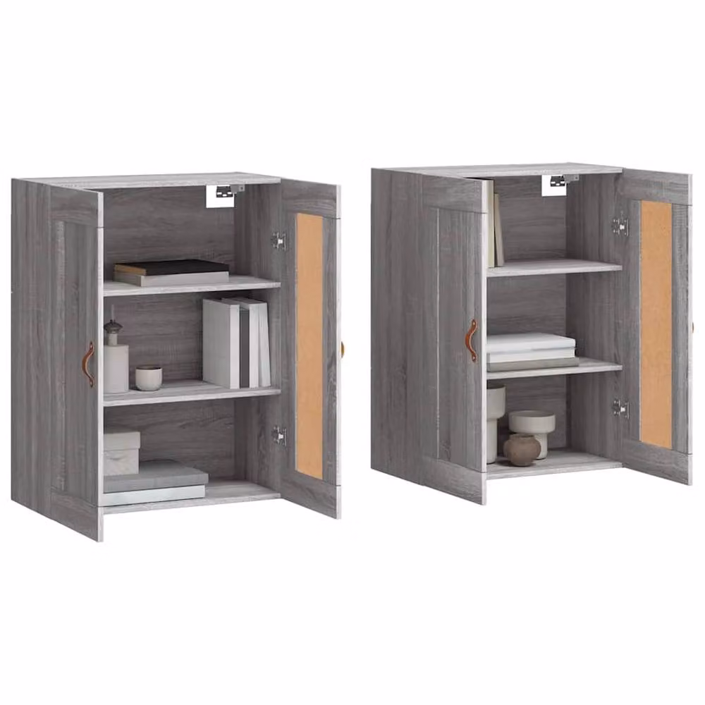 Berkfield Home Set of 2 Wall Mounted Cabinets in Grey Sonoma MDF – 2