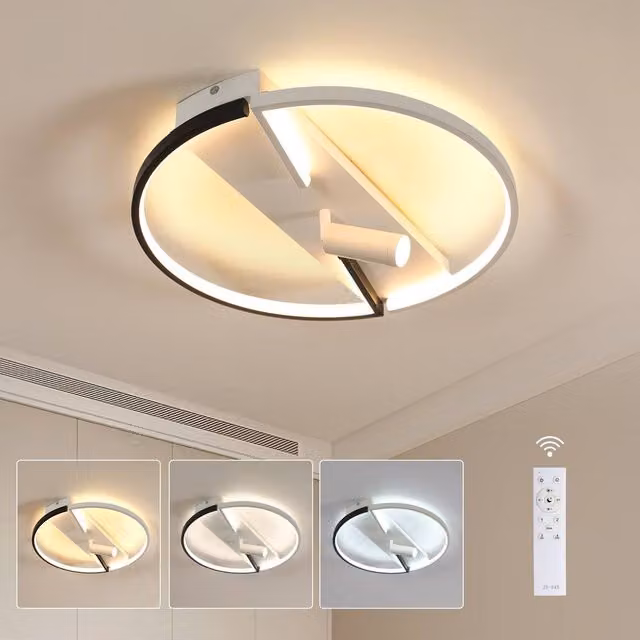 Pheashine 42W Dimmable LED Ceiling Light with Remote Control in Black – 1
